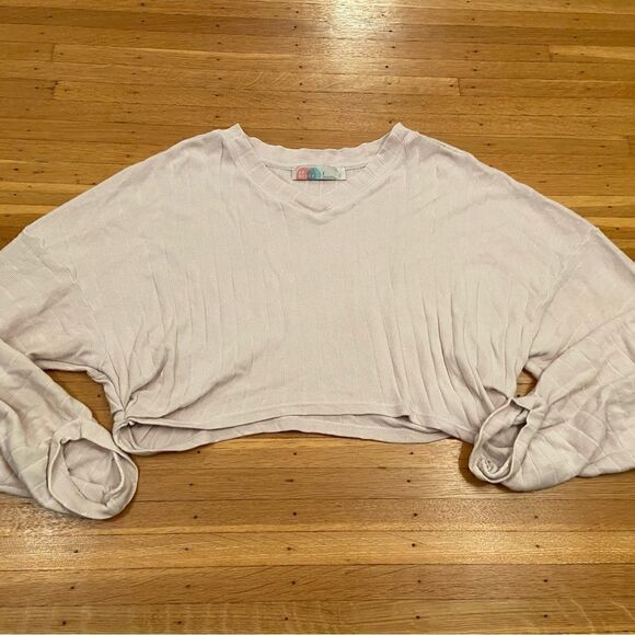 Free People Beach light purple/lavender oversized crop sweater - Picture 1 of 3